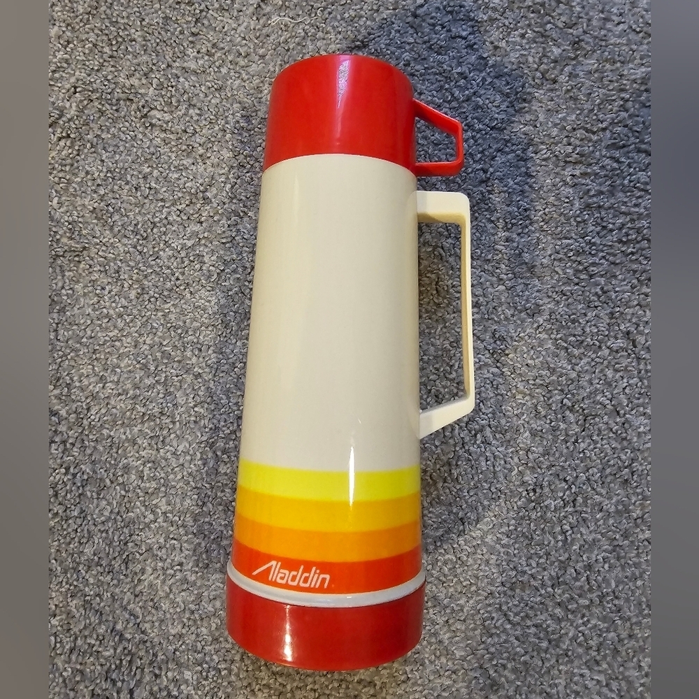1980's Aladdin Striped Thermos